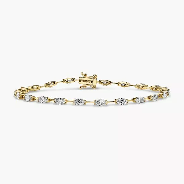 18ct yellow gold 22=3.32ct marquise diamond bracelet