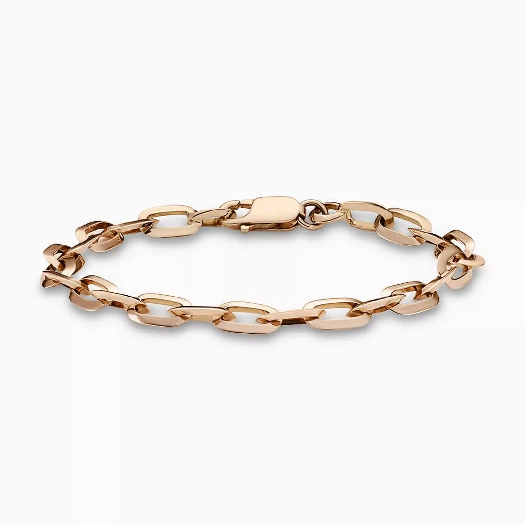 18ct rose gold faceted long link bracelet Cerrone Jewellers