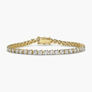 18ct yellow gold 45=8.04ct diamond tennis bracelet