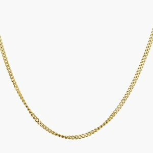 18ct yellow gold 60cm fine flat curb link chain with spring ring clasp