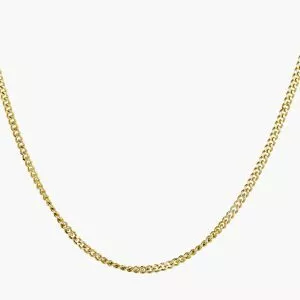 18ct yellow gold 60cm fine flat curb link chain with spring ring clasp