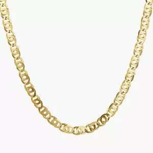 18ct yellow gold 50cm flat curb link chain with lobster clasp