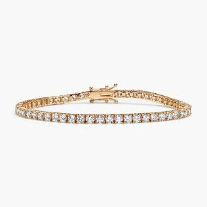 18ct rose gold 58=5.73ct diamond tennis bracelet