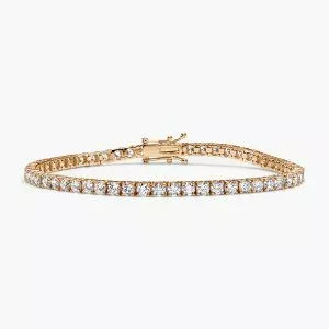 18ct rose gold 58=5.73ct diamond tennis bracelet