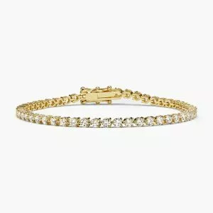 18ct yellow gold 52=4.04ct round diamond tennis bracelet