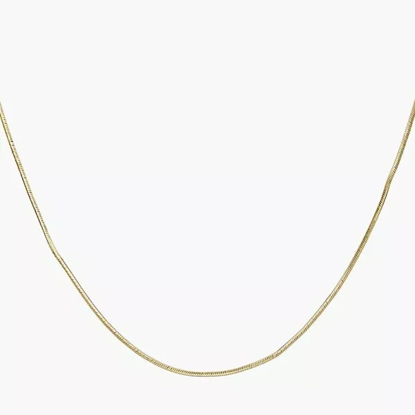 18ct Yellow Gold fine diamond cut snake chain