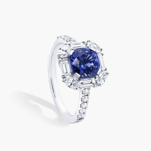 18ct white gold 1.89ct sapphire and diamond ring