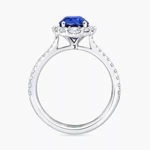 18ct white gold 2.14ct oval Ceylon sapphire and diamond ring