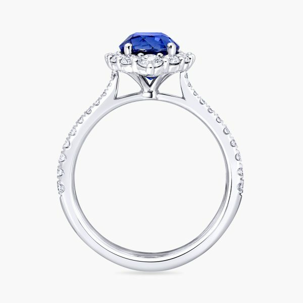 18ct white gold 2.14ct oval Ceylon sapphire and diamond ring - Image 2