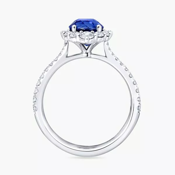18ct white gold 2.14ct oval Ceylon sapphire and diamond ring - Image 2