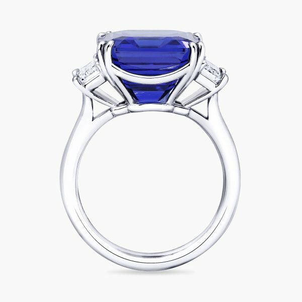 18ct white gold 10.67ct emerald cut Merelani tanzanite & diamond ring - Image 3