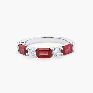 18ct white gold ruby and diamond ring