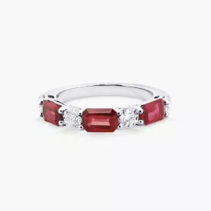 18ct white gold ruby and diamond ring