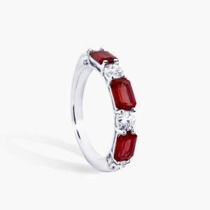 18ct white gold ruby and diamond ring