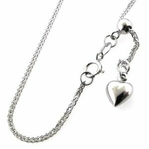 18ct white gold 42cm foxtail adjustable chain