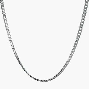 18ct white gold 60cm flat curb chain