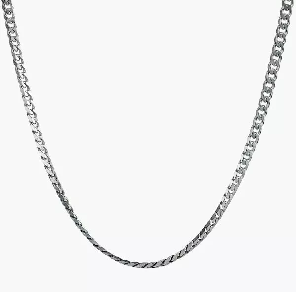 18ct white gold 60cm flat curb chain