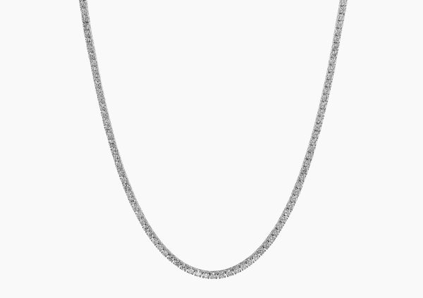 18ct white gold four claw diamond tennis necklace