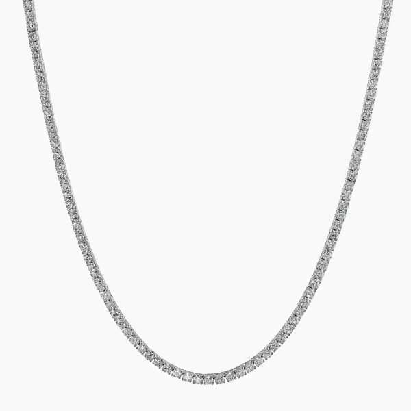 18ct white gold four claw diamond tennis necklace