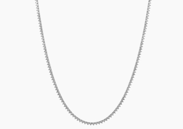 18ct white gold three claw diamond tennis necklace