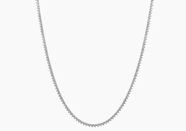 18ct white gold three claw diamond tennis necklace