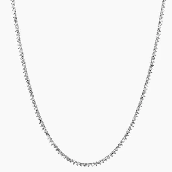 18ct white gold three claw diamond tennis necklace