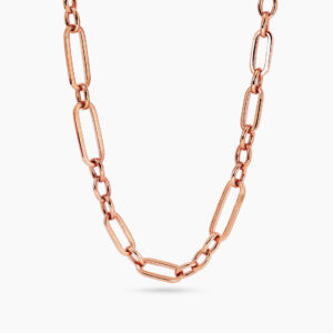 18ct rose gold paperclip link necklace