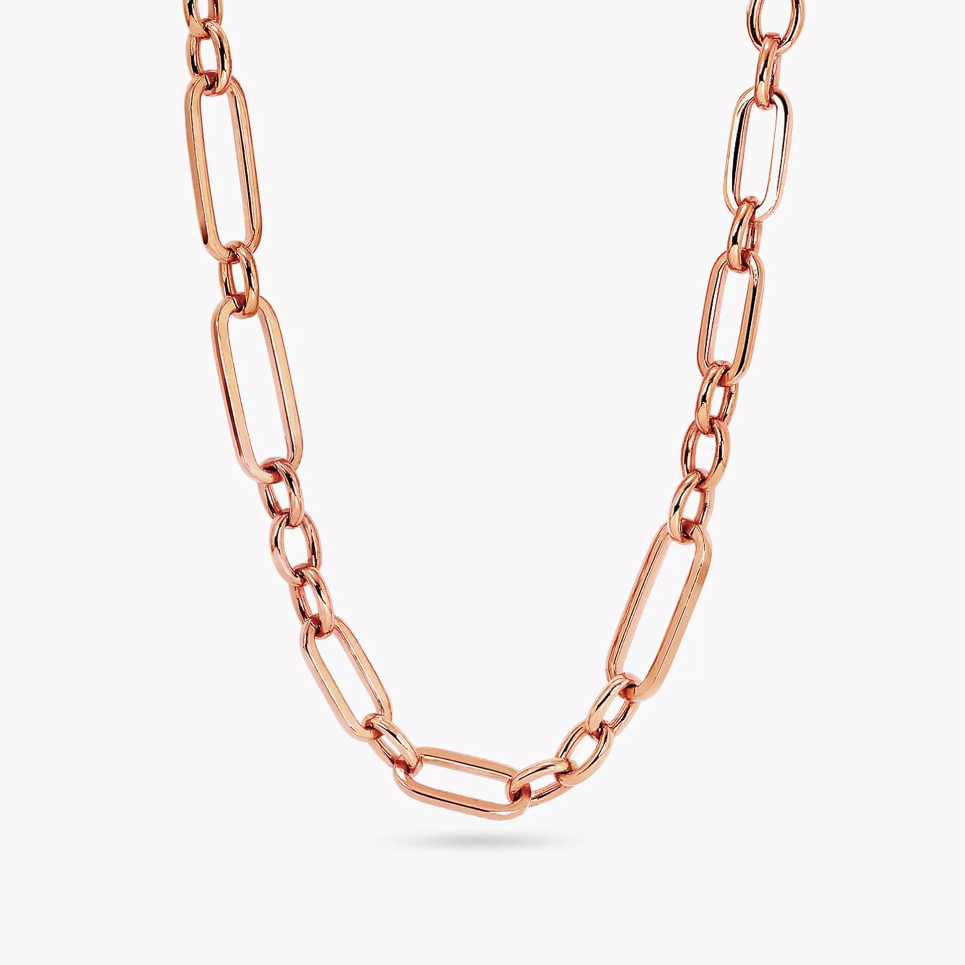 Diamond Paperclip Necklace Rose Gold
