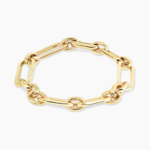 18ct yellow gold paperclip link bracelet