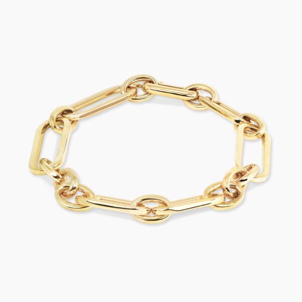 18ct yellow gold paperclip link bracelet