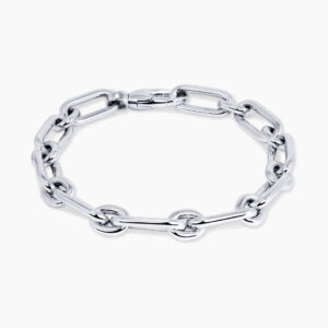 18ct white gold paperclip link bracelet