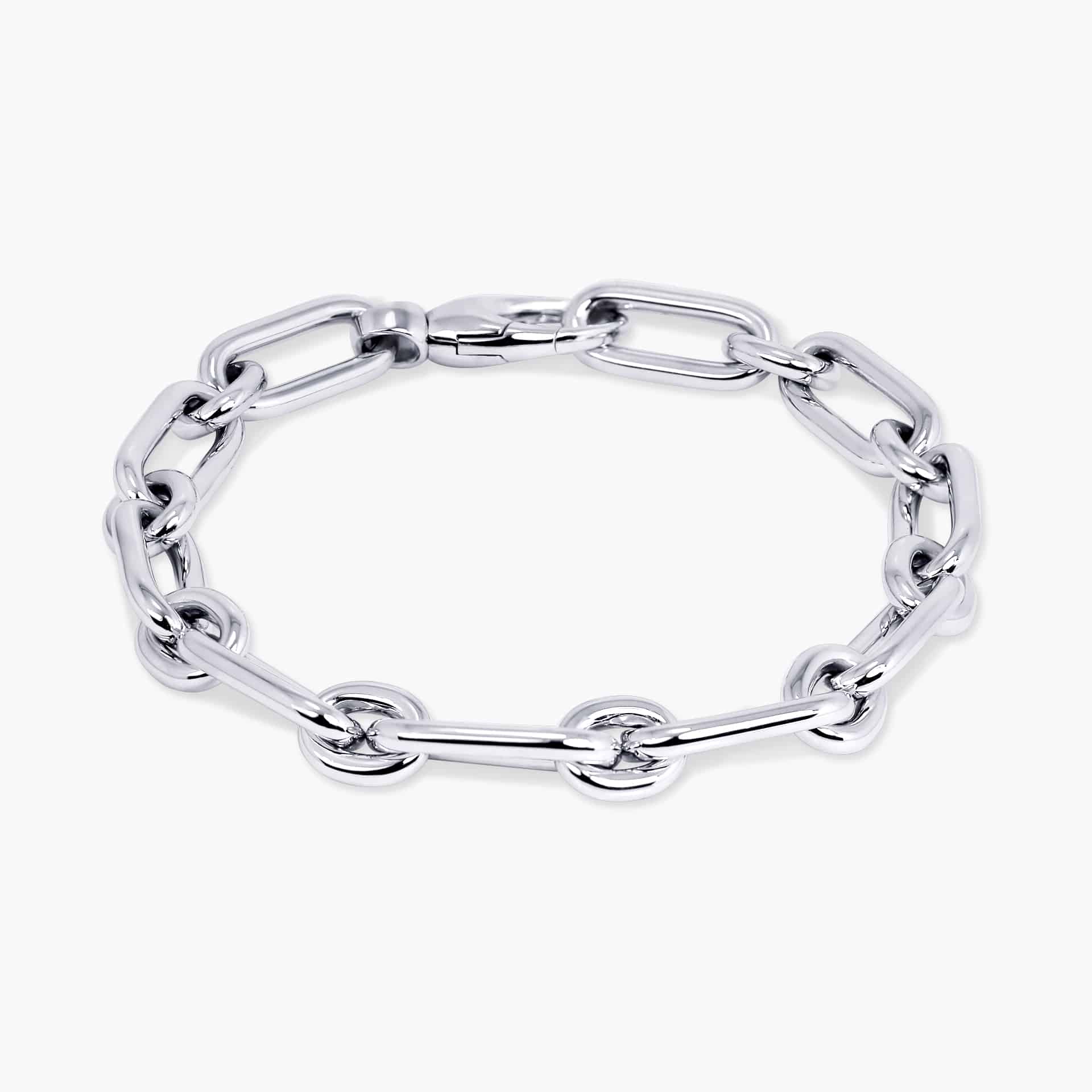 18ct white gold paperclip link bracelet | Cerrone Jewellers
