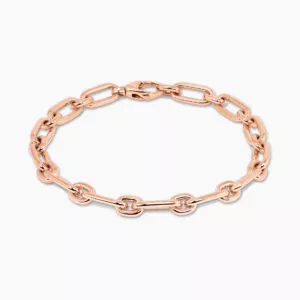 18ct rose gold paperclip link bracelet