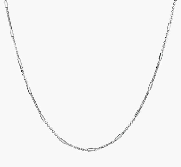 18ct White Gold 40cm Fine Fancy Link Chain