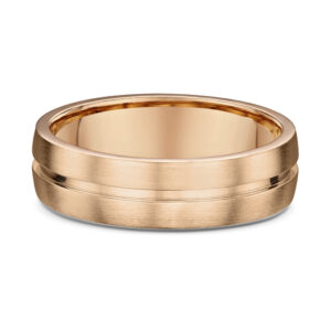 18ct rose gold satin finish with cut out in center gents ring