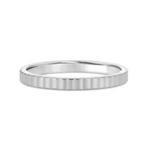 18ct white gold textured wedding ring