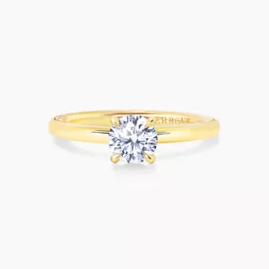 18ct yellow gold 0.62ct F VVS2 round diamond solitaire ring