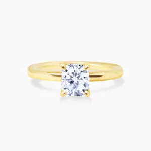 TORINO-V - 18ct yellow gold 1.02ct K SI1 cushion cut diamond solitaire ring