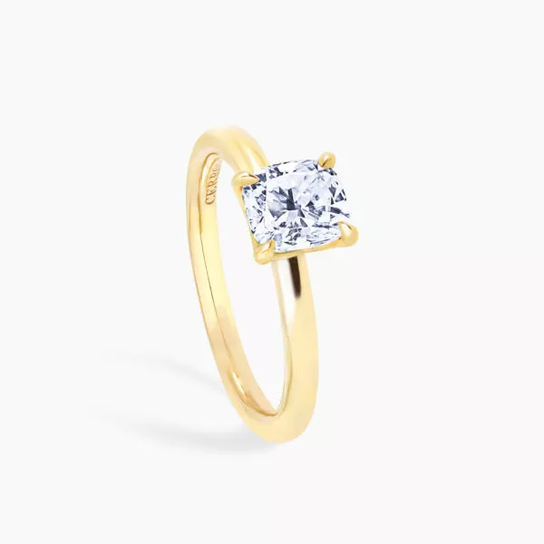 TORINO-V - 18ct yellow gold 1.02ct K SI1 cushion cut diamond solitaire ring - Image 2