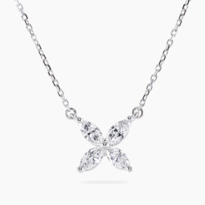 18ct white gold marquise diamond necklace