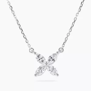 18ct white gold marquise diamond necklace