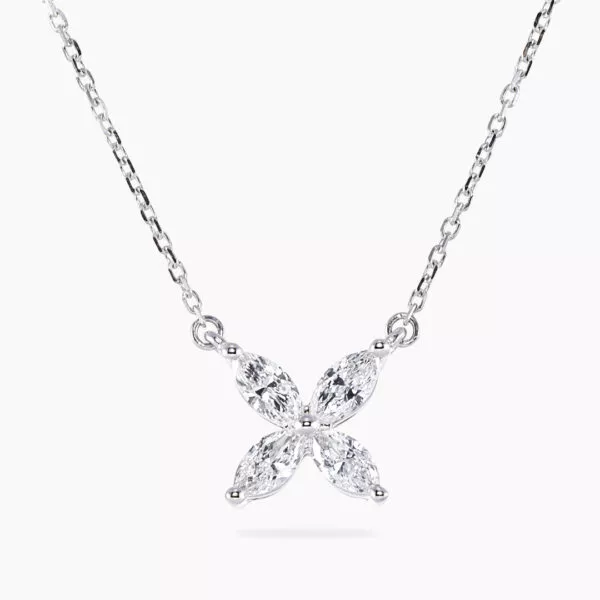 18ct white gold marquise diamond necklace