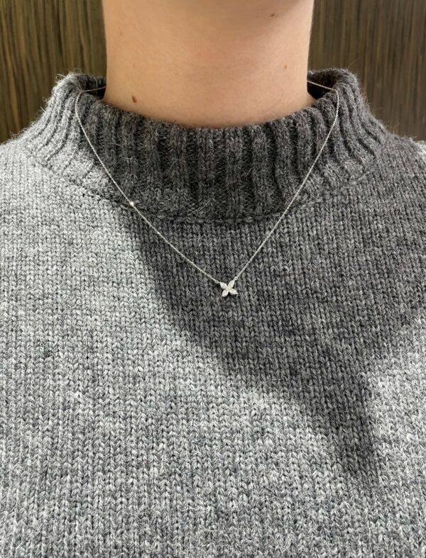 18ct white gold marquise diamond necklace - Image 3