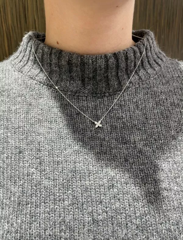 18ct white gold marquise diamond necklace - Image 3