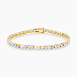18ct yellow gold round diamond tennis bracelet