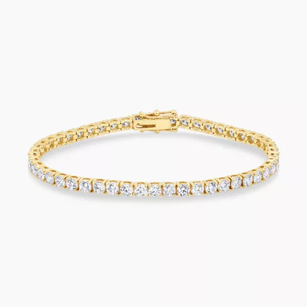 18ct yellow gold round diamond tennis bracelet