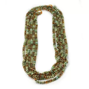 Turquoise, amber & hematite beads necklace