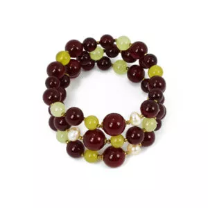 Jade beads & freshwater pearls bracelet