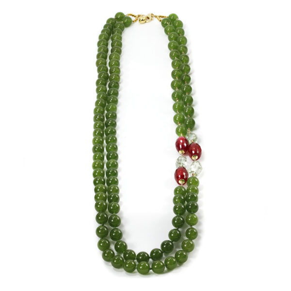 Jade & agate beads necklace