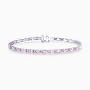 18ct white gold morganite & diamond bracelet